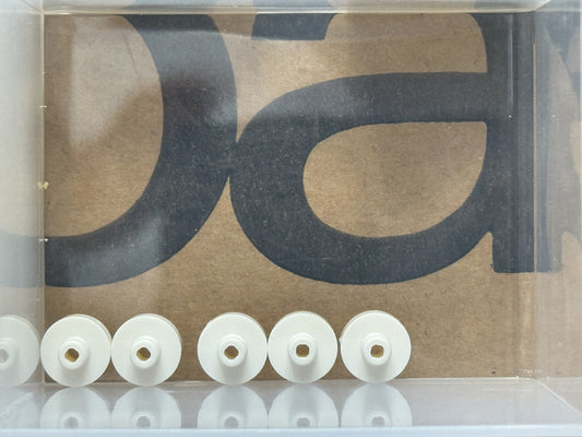 LEGO Parts - White Tile, Round 1 x 1 Bar and Small Pin Hole - No 20482 - QTY 5