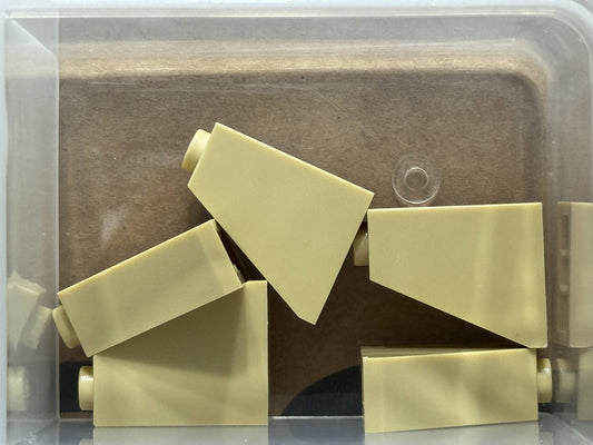 LEGO Parts - Tan Slope 65 2 x 1 x 2 - No 60481 - QTY 5