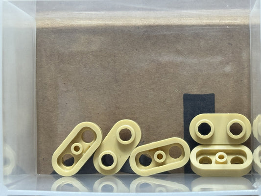 LEGO Parts - Tan Plate, Round 1 x 2 with Open Studs - No 35480 - QTY 5