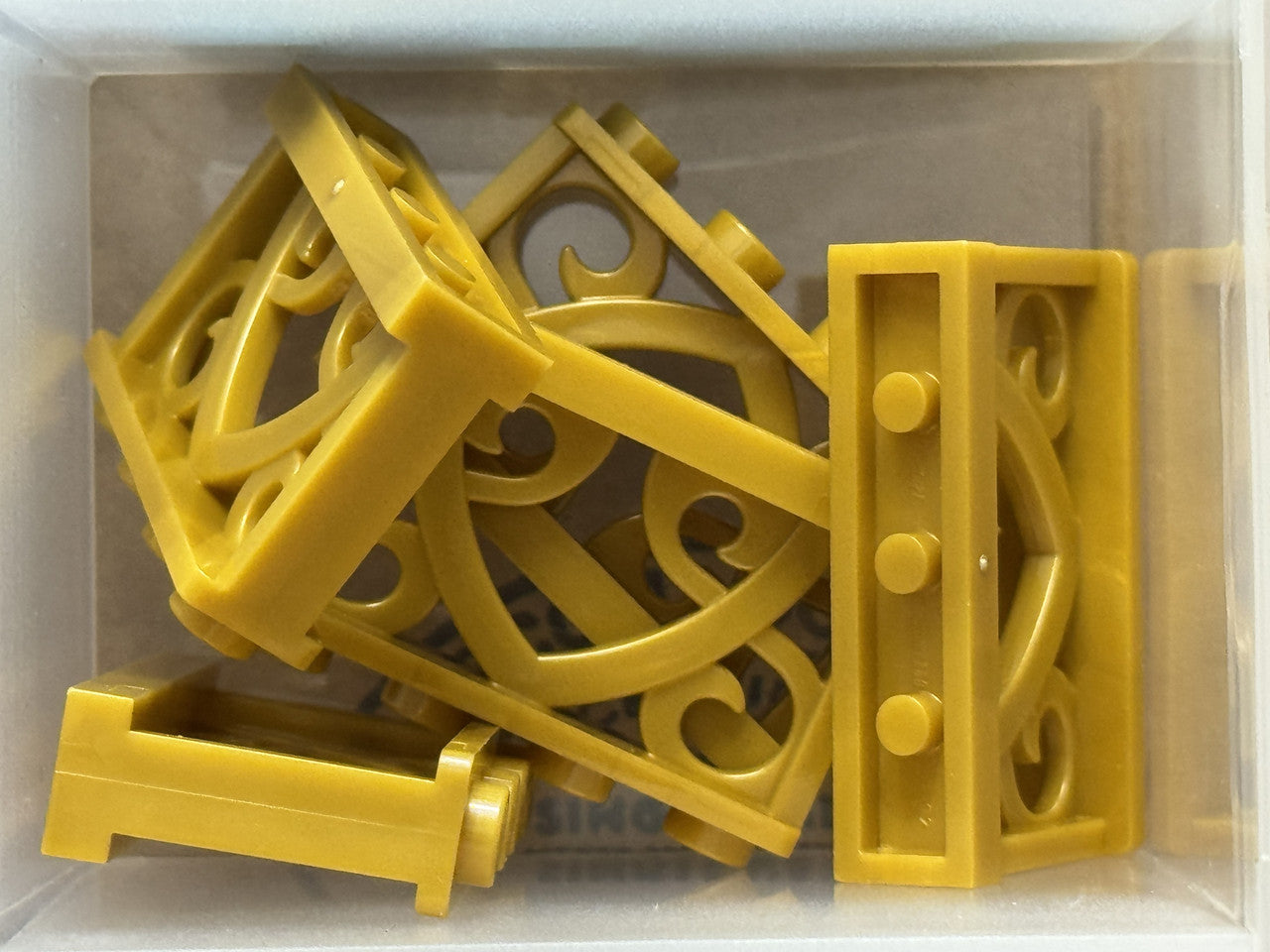 LEGO Parts - Pearl Gold Fence 1 x 4 x 2 Ornamental 4 Studs - No 19121 - QTY 5