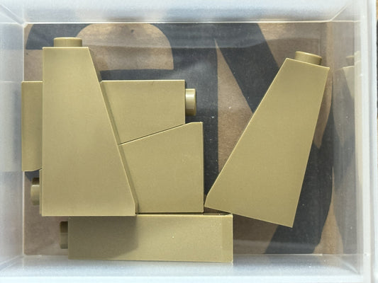 LEGO Parts - Dark Tan Slope 75 2 x 1 x 3 - Hollow Stud - No 4460b - QTY 5