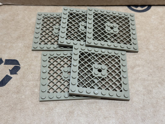 LEGO Parts - Dark Tan Plate 8 x 8 with Grille - No 4151b - QTY 5