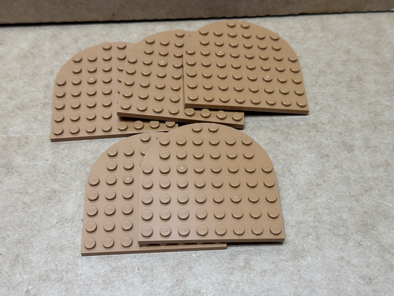 LEGO Parts - Medium Nougat Plate, Round 8 x 8 Rounded End - No 41948 - QTY 5