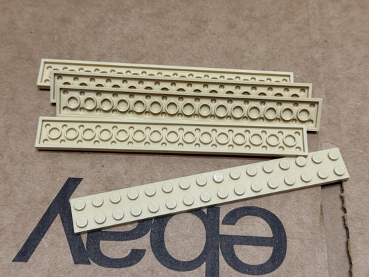 LEGO Parts - Tan Plate 2 x 16 - No 4282 - QTY 5