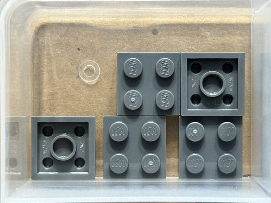 LEGO Parts - Dark Bluish Gray Plate 2 x 2 - No 3022 - QTY 5