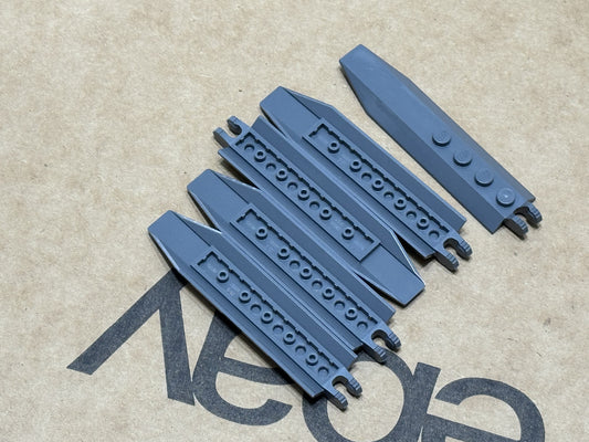 LEGO Parts - Dark Bluish Gray Hinge Plate 1 x 8 Angled Side - No 30407 - QTY 5