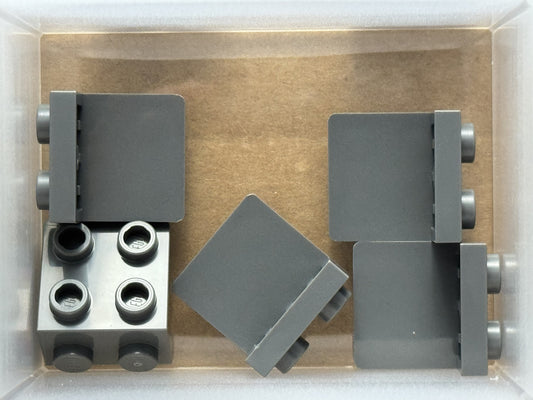 LEGO Parts - Dark Bluish Gray Bracket 1 x 2 - 2 x 2 - No 44728 - QTY 5
