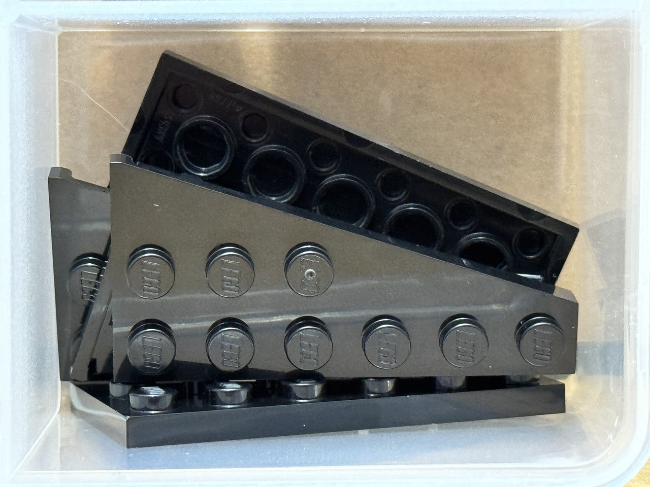 LEGO Parts - Black Wedge, Plate 6 x 3 Left - No 54384 - QTY 5