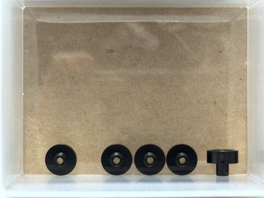 LEGO Parts - Black Tile, Round 1 x 1 with Bar Small Pin Hole - No 20482 - QTY 5