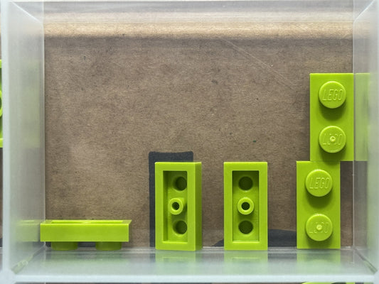 LEGO Parts - Lime Plate 1 x 2 - No 3023 - QTY 5