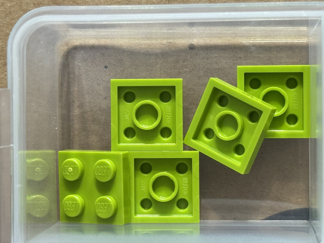 LEGO Parts - Lime Plate 2 x 2 - No 3022 - QTY 5