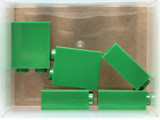 LEGO Parts - Green Brick 1 x 2 x 2 with Inside Stud Holder - No 3245c - QTY 5