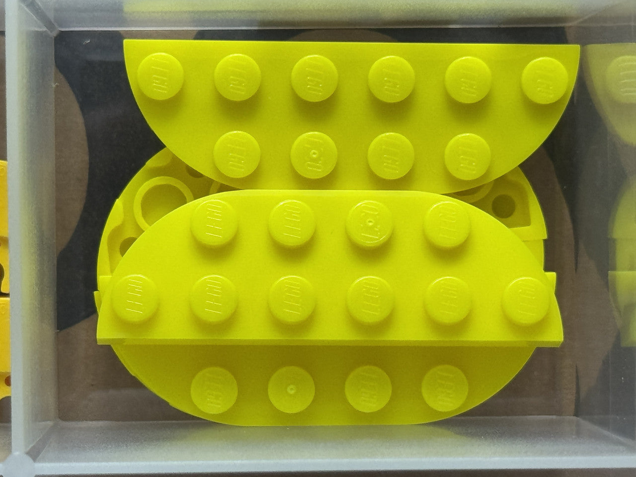 LEGO Parts - Neon Yellow Plate, Round Corner 2 x 6 Double - No 18980 - QTY 5