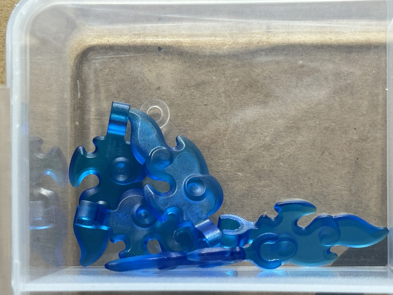 LEGO Parts - Trans-Dark Blue Wave Rounded with Clip End Flame - No 80519 - QTY 5