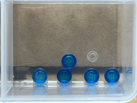 LEGO Parts - Trans-Dark Blue Tile, Round 1 x 1 - No 98138 - QTY 5