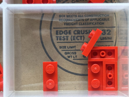 LEGO Parts - Red Plate 1 x 2 - No 3023 - QTY 5