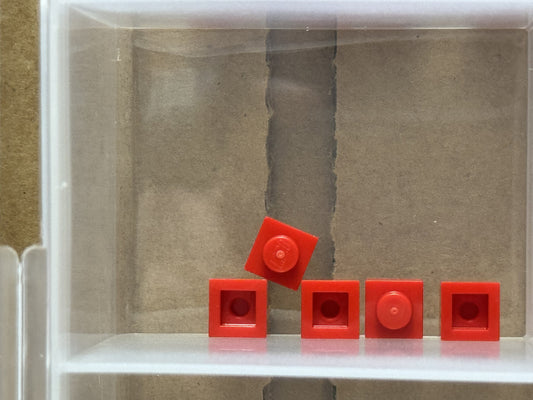 LEGO Parts - Red Plate 1 x 1 - No 3024 - QTY 5