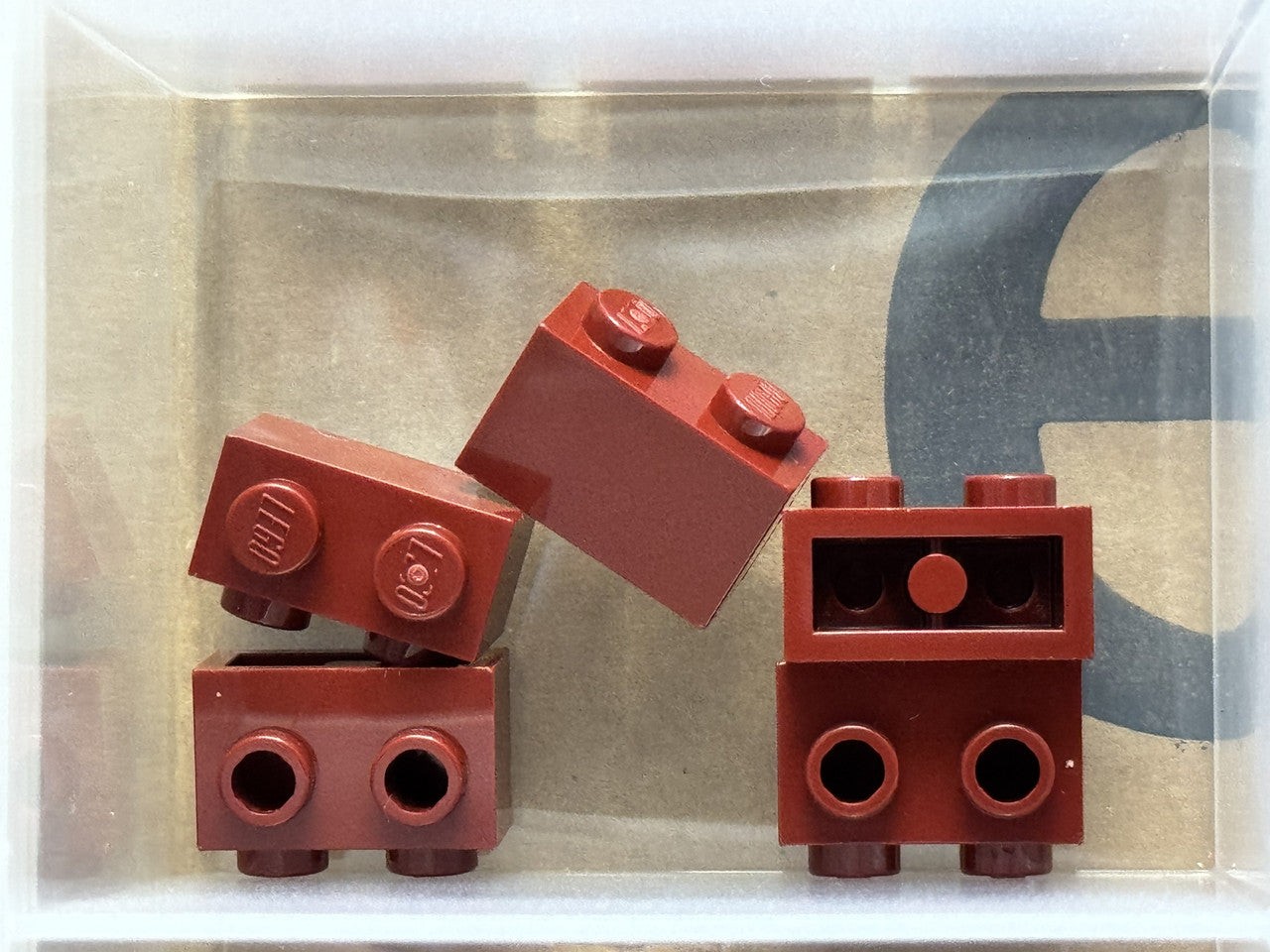 LEGO Parts - Dark Red Brick 1 x 2 with Studs on 1 Side - No 11211 - QTY 5