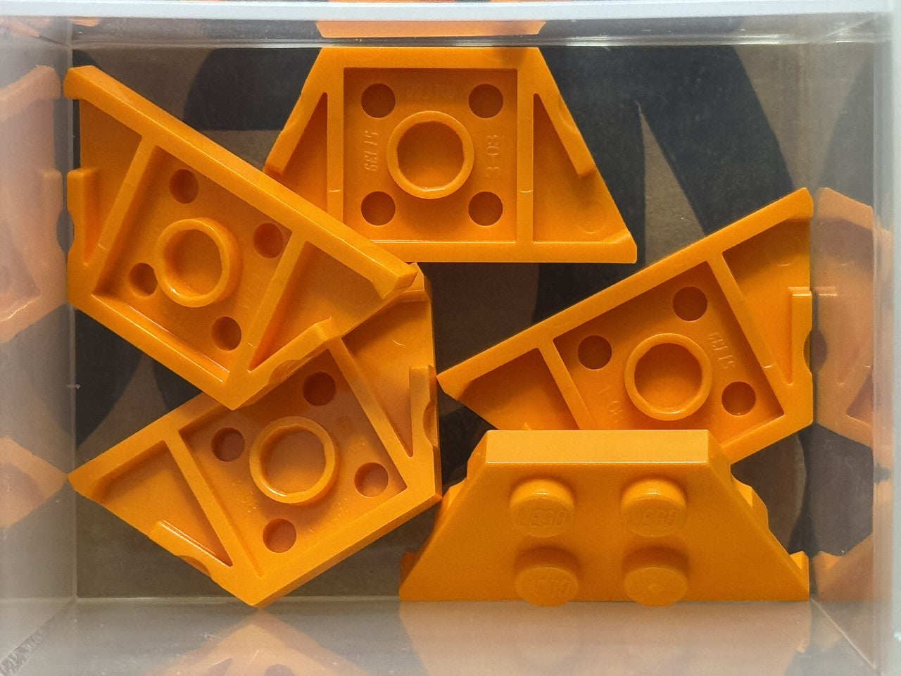 LEGO Parts - Orange Wedge, Plate 2 x 4 - No 51739 - QTY 5