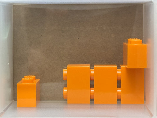LEGO Parts - Orange Brick 1 x 2 - No 3004 - QTY 5