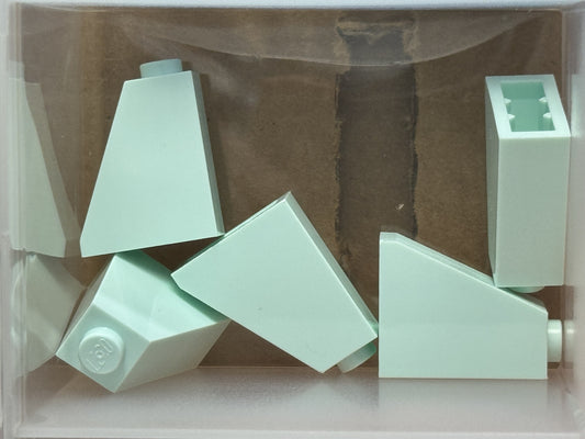 LEGO Parts - Light Aqua Slope 65 2 x 1 x 2 - No 60481 - QTY 5