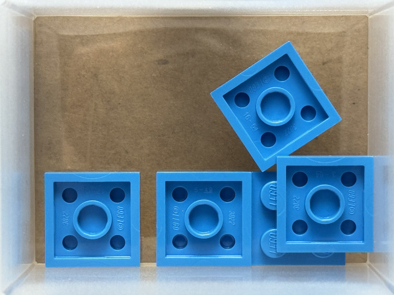 LEGO Parts - Dark Azure Plate 2 x 2 - No 3022 - QTY 5