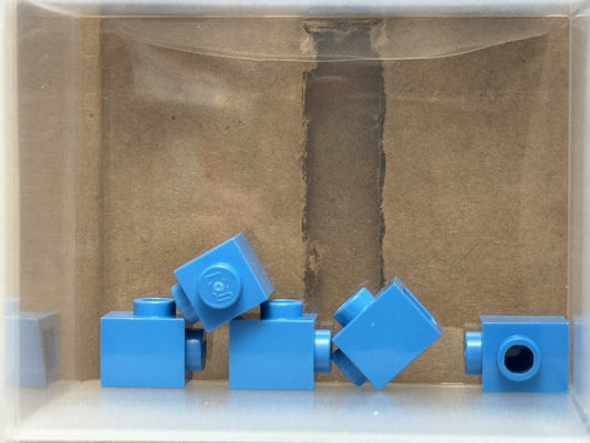 LEGO Parts - Dark Azure Brick 1 x 1 with Stud on Side - No 87087 - QTY 5
