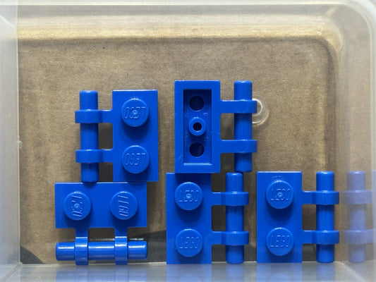 LEGO Parts - Blue Plate 1 x 2 with Bar Handle on Side - No 2540 - QTY 5