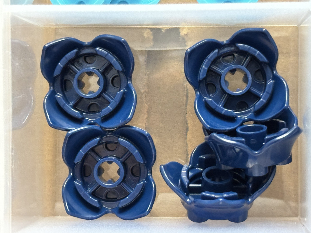 LEGO Parts - Dark Blue Plant Leaves 2 x 2 4 Petals Axle Hole - No 15469 - QTY 5