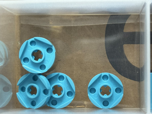 LEGO Parts - Medium Azure Plate, Round 2 x 2 with Axle Hole - No 4032 - QTY 5