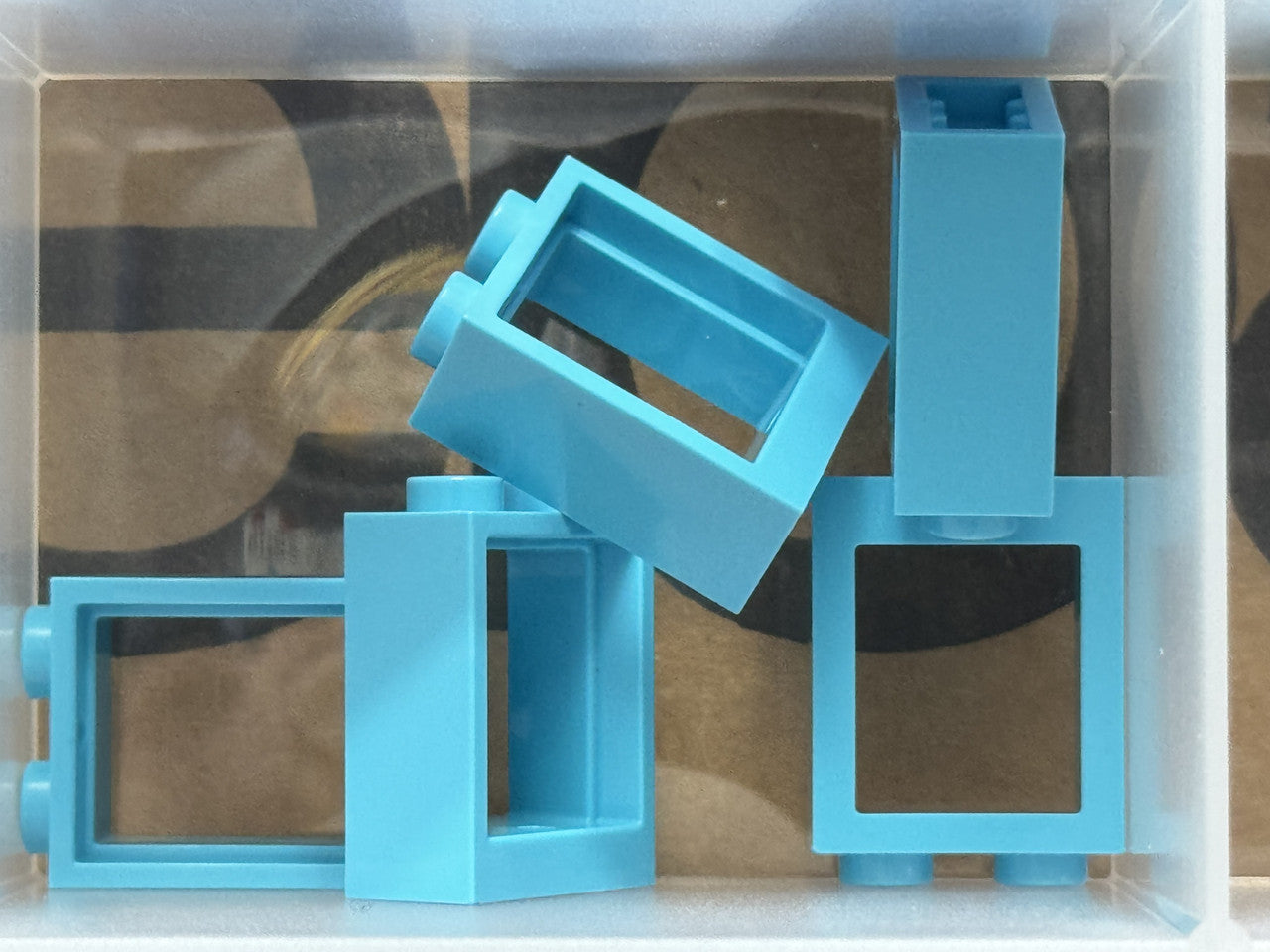 LEGO Parts - Medium Azure Window 1 x 2 x 2 Flat Front - No 60592 - QTY 5