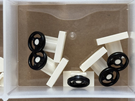 LEGO Parts - White Vehicle, Steering Stand 1 x 2 - No 3829c01 - QTY 5