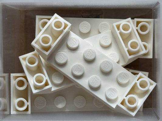 LEGO Parts - White Slope, Inverted 45 6 x 2 Double 2 x 4 - No 22889 - QTY 5