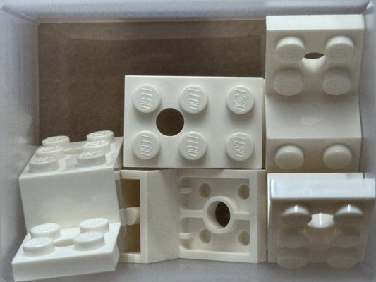 LEGO Parts - White Bracket 5 x 2 x 1 1/3 2 Holes - No 11215 - QTY 5