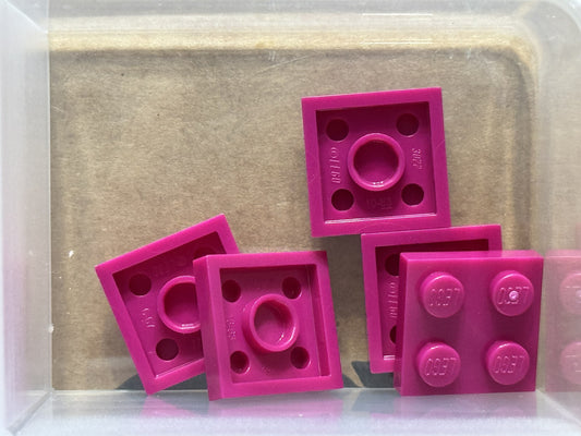 LEGO Parts - Magenta Plate 2 x 2 - No 3022 - QTY 5