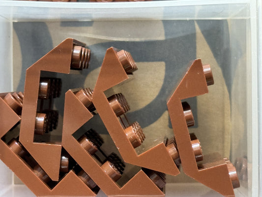 LEGO Parts - Reddish Brown Slope, Inverted 45 4 x 4 Double - No 72454 - QTY 5
