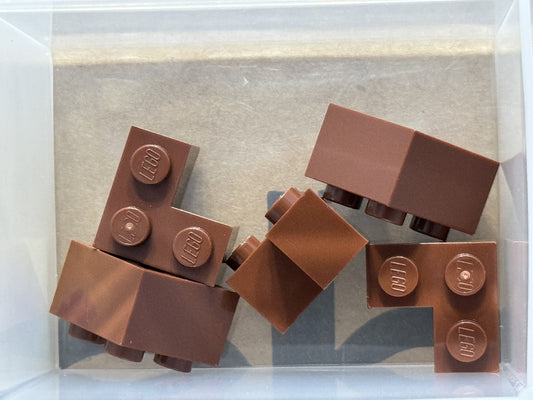 LEGO Parts - Reddish Brown Brick 2 x 2 Corner - No 2357 - QTY 5