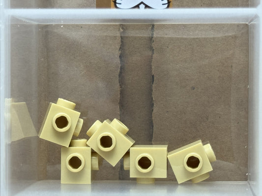 LEGO Parts - Tan Brick 1 x 1 with Studs on 2 Sides, Adjacent - No 26604 - QTY 5