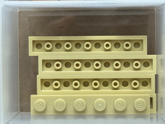 LEGO Parts - Tan Plate 1 x 6 - No 3666 - QTY 5