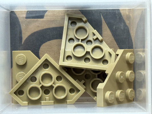 LEGO Parts - Dark Tan Wedge, Plate 3 x 3 Cut Corner - No 2450 - QTY 5