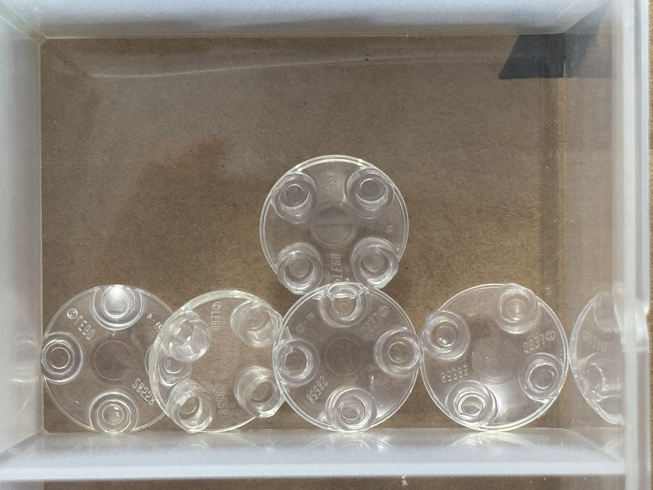 LEGO Parts - Trans-Clear Plate, Round 2 x 2 (Boat Stud) - No 2654 - QTY 5