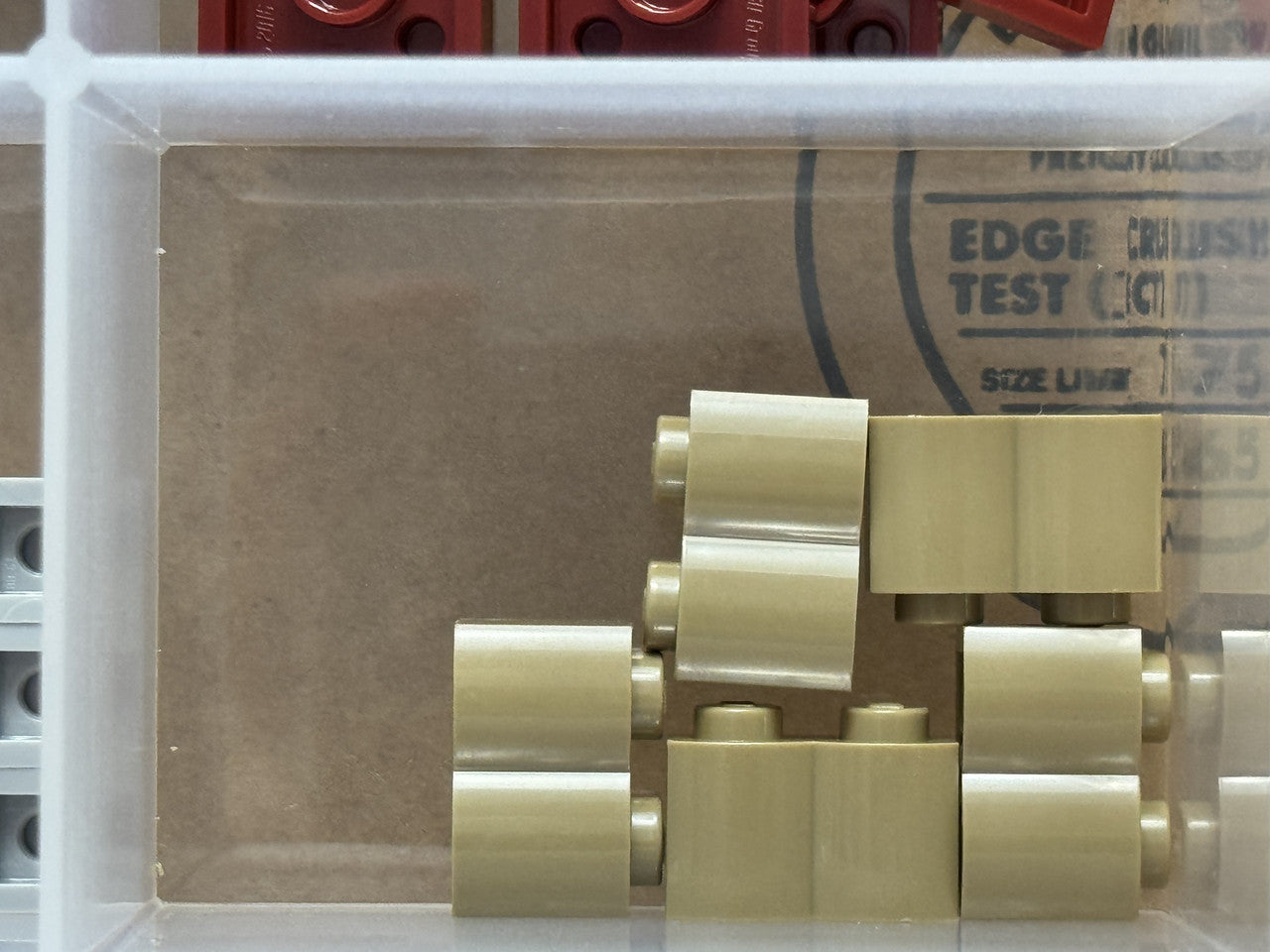 LEGO Parts - Dark Tan Brick, Modified 1 x 2 with Log Profile - No 30136 - QTY 5