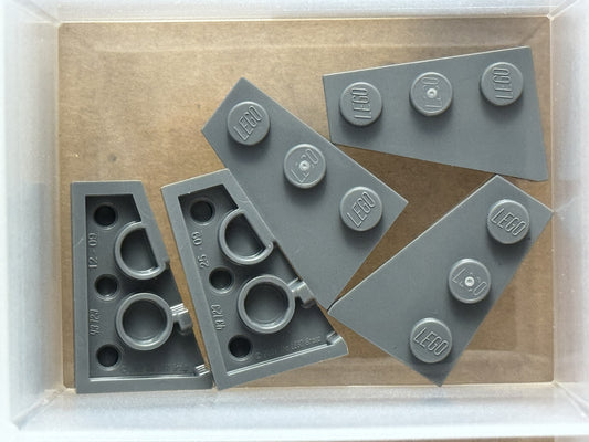 LEGO Parts - Dark Bluish Gray Wedge, Plate 3 x 2 Left - No 43723 - QTY 5