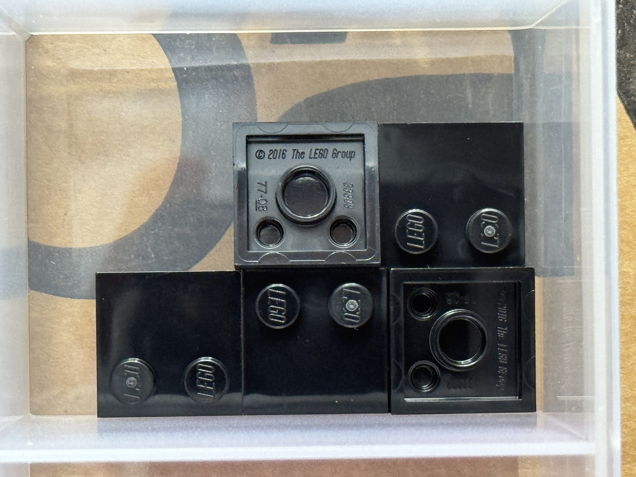 LEGO Parts - Black Tile, Modified 2 x 2 with Studs on Edge - No 33909 - QTY 5