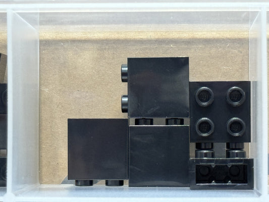 LEGO Parts - Black Brick 1 x 2 x 1 2/3 with Studs on Side - No 22885 - QTY 5
