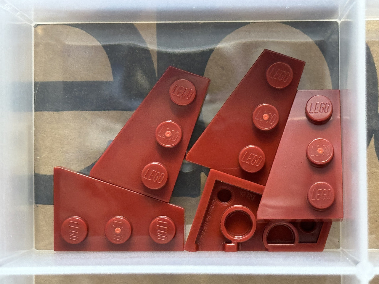 LEGO Parts - Dark Red Wedge, Plate 3 x 2 Left - No 43723 - QTY 5