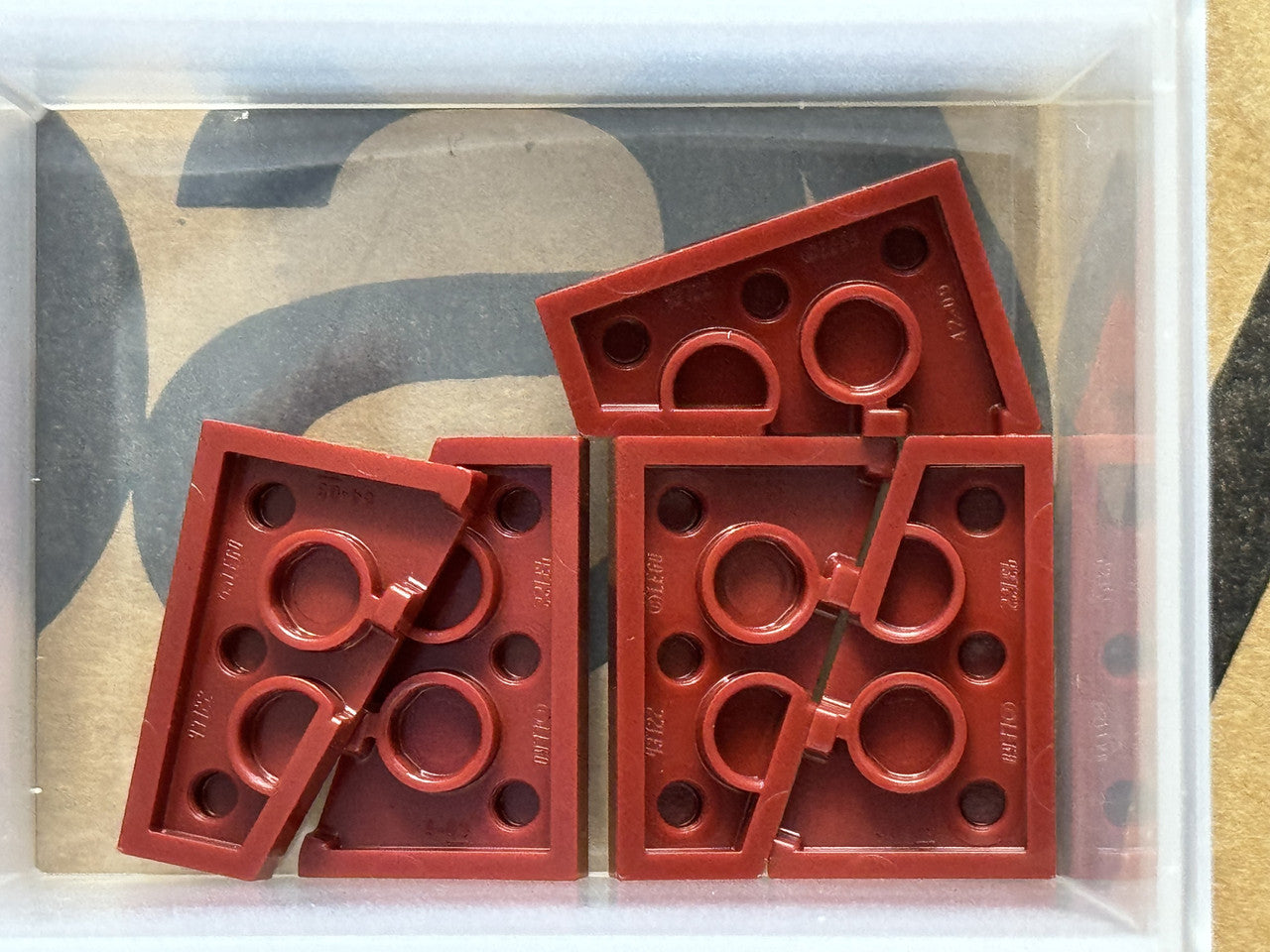 LEGO Parts - Dark Red Wedge, Plate 3 x 2 Right - No 43722 - QTY 5