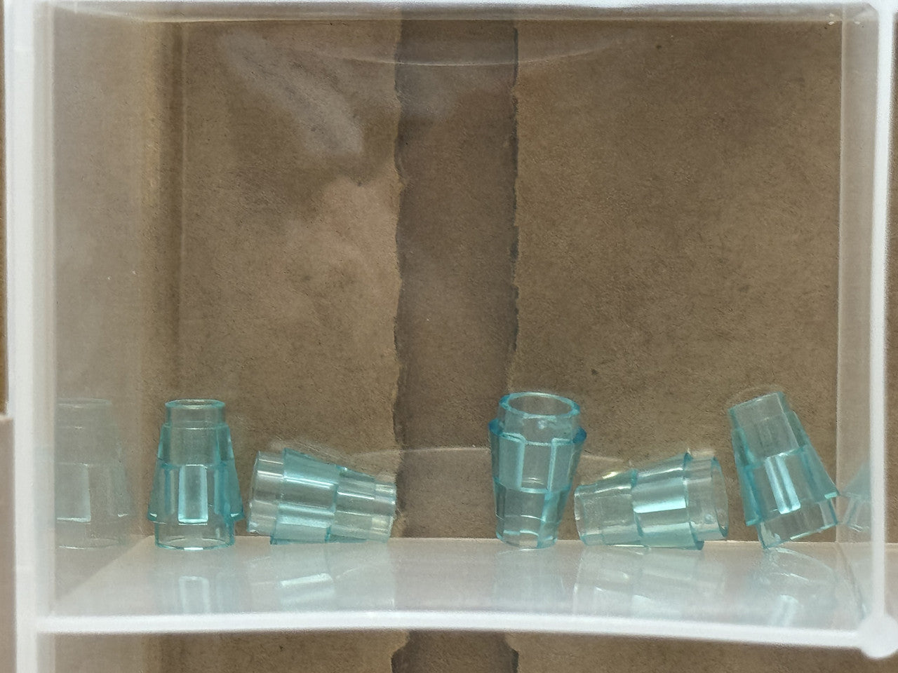 LEGO Parts - Trans-Light Blue Cone 1 x 1 with Top Groove - No 4589b - QTY 5