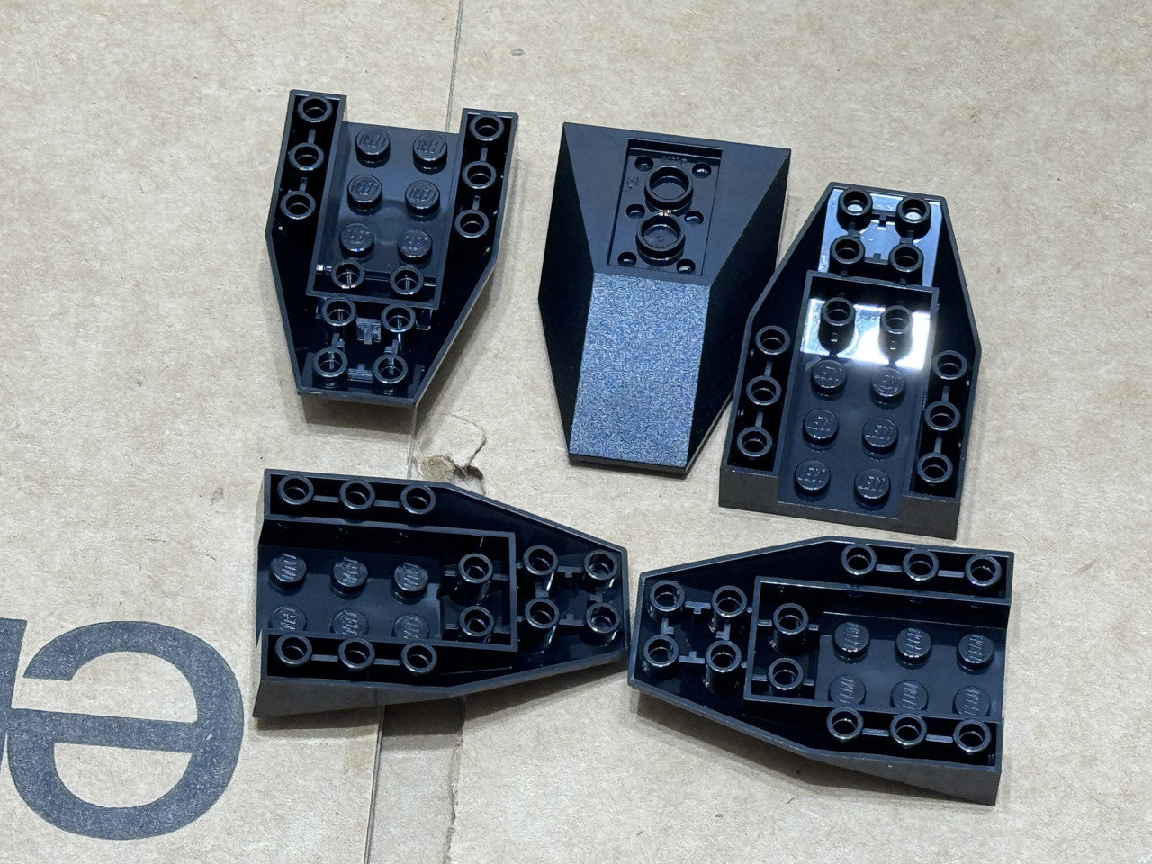 LEGO Parts - Black Wedge 6 x 4 Triple Inverted - No 4856b - QTY 5