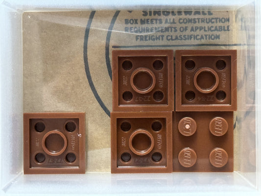 LEGO Parts - Reddish Brown Plate 2 x 2 - No 3022 - QTY 5